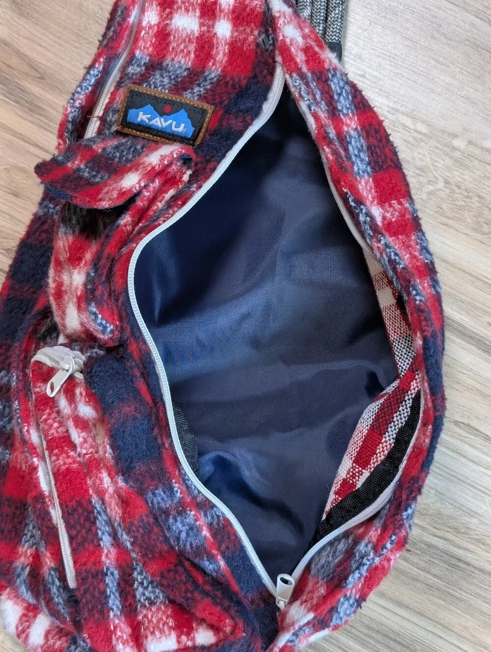 KAVU Plaid Sling Backpack Bag